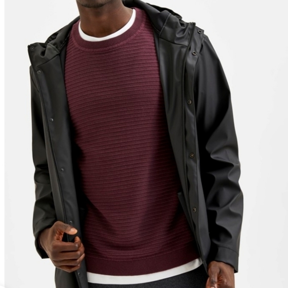 Selected Homme Other - Selected Homme Men “Masei” Knit Crew Neck in Maroon Burgundy color size L